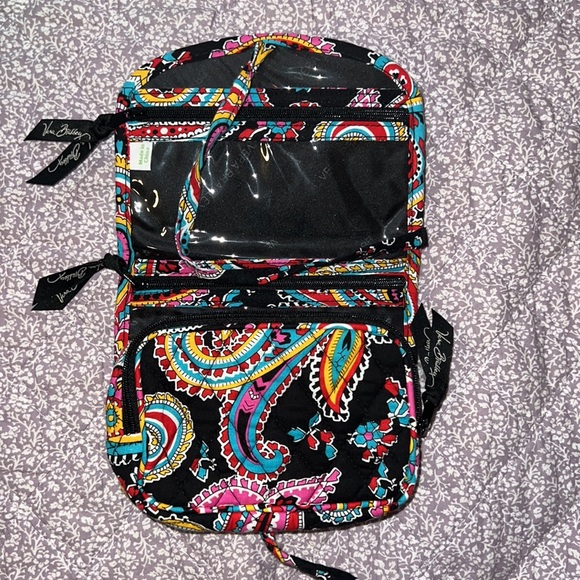 VERA BRADLEY Small Fold & Tie Makeup Cosmetic Jewelry Travel Bag - Picture 2 of 4